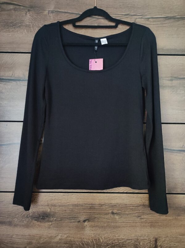 H&M basic crna majica dugih rukava, L